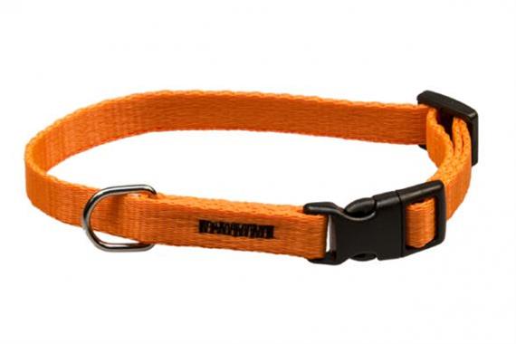 B&F Obojek puppy nylon rozlišovací-oranžový s černou přezkou BAFPET 1,00 x 18-26 cm