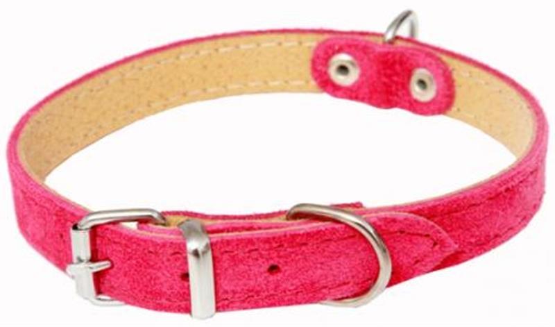 B&F Obojek semišová kůže SUNNY Fuchsie BAFPET 1,4 x 35 cm