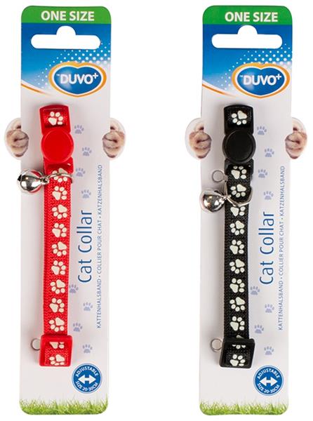 Obojek cat nylon DUVO+ Pacičky 20-30cm / 10mm