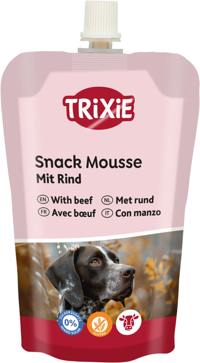 TRIXIE Snack Mousse - pěna s hovězím, pamlsek pro psy, 200 g