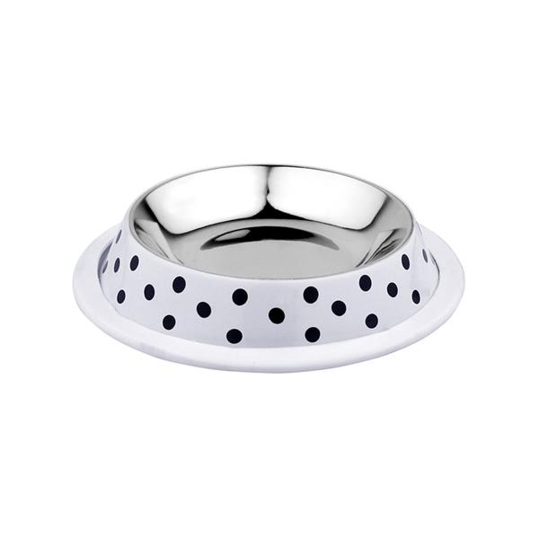 Miska nerez Deco fix puntíky 460 ml bílá Duvo+