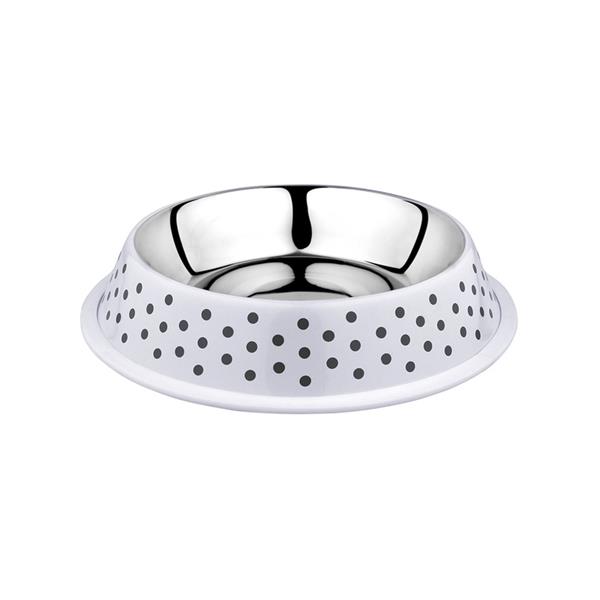 Miska nerez Deco fix puntíky 1l bílá Duvo+