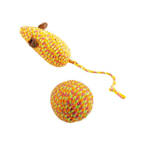 Hračka cat Jolly myš & míček oranžová Duvo+