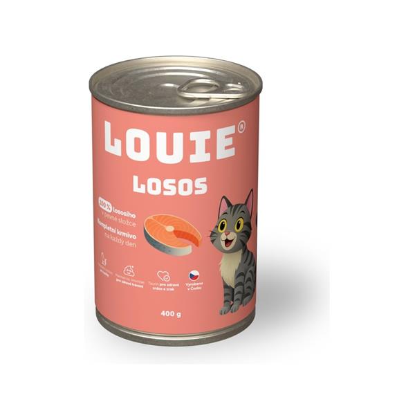 Louie konzerva pro kočky losos 400 g