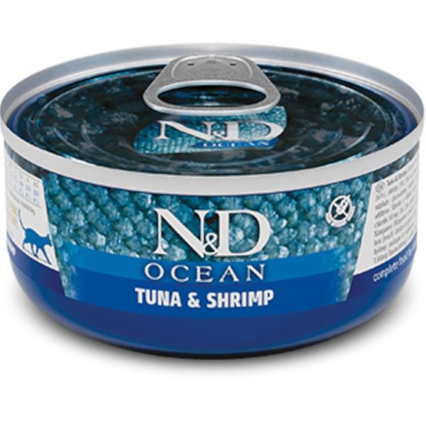 KRMIVO N&D CAT OCEAN TUNA & SHRIMP 70 GR