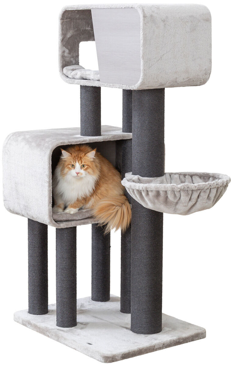 Škrabadlo RAFAEL XXL, 2 x jeskyně, hamaka, 156 cm, šedá 1 ks