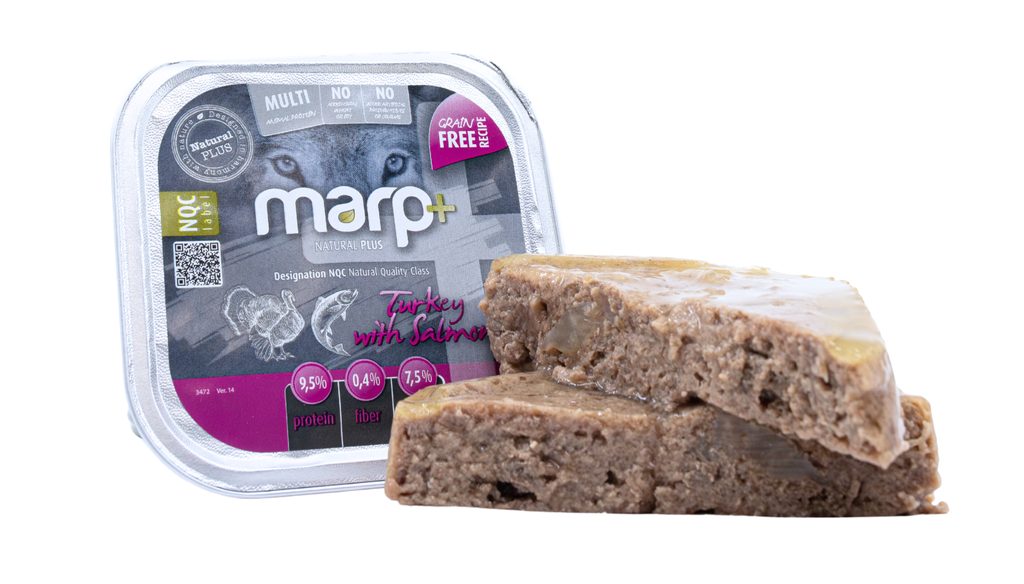 Marp Natural Plus vanička pro psy krůtí s lososem 150g