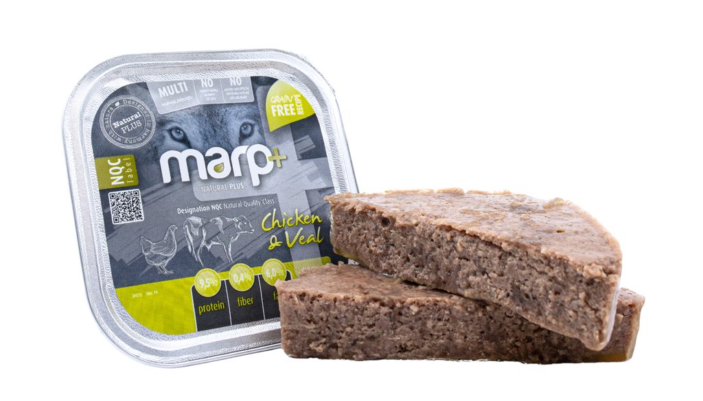 Marp Natural Plus vanička pro psy s kuřetem a telecím 150g
