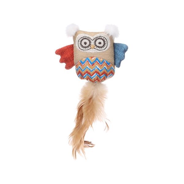 Hračka cat textil Robla sova Flamingo