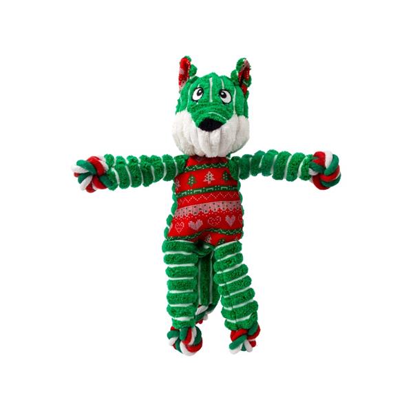 Hračka plyš vánoční KONG Floppy Knots Fox S/M