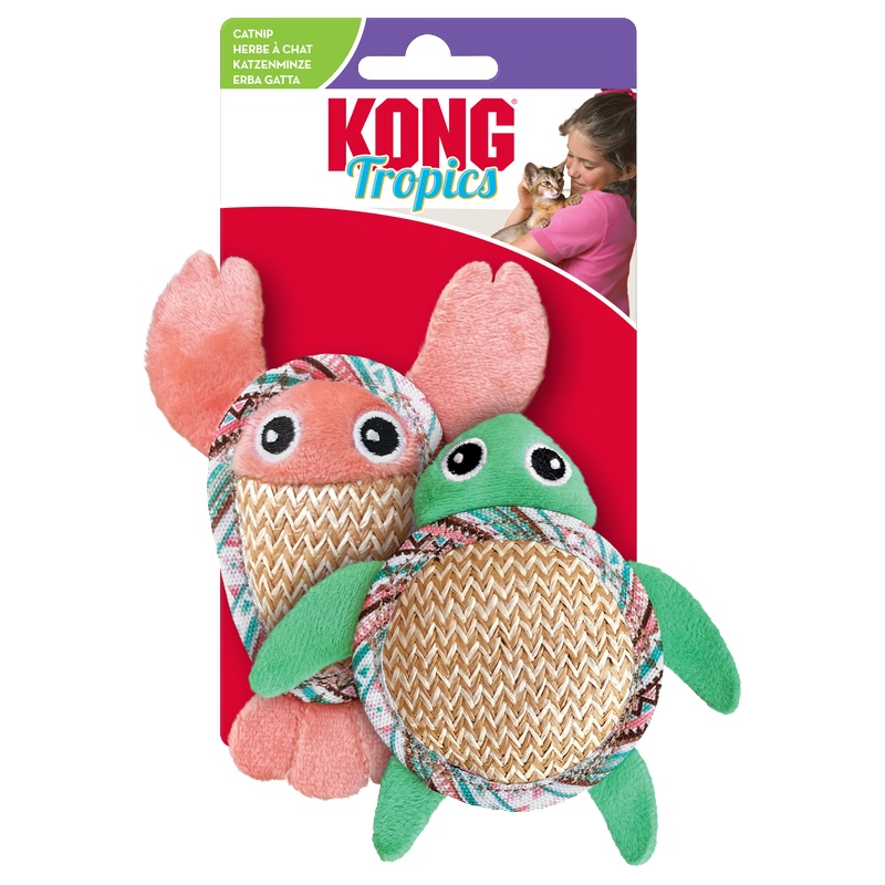Hračka cat plyšová KONG Tropics Pals 2 ks