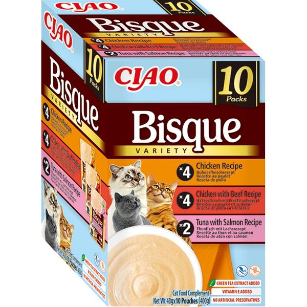 Churu Cat BOX Bisque Chick.&Chick.Beef&Tun.Salm. 10x40g