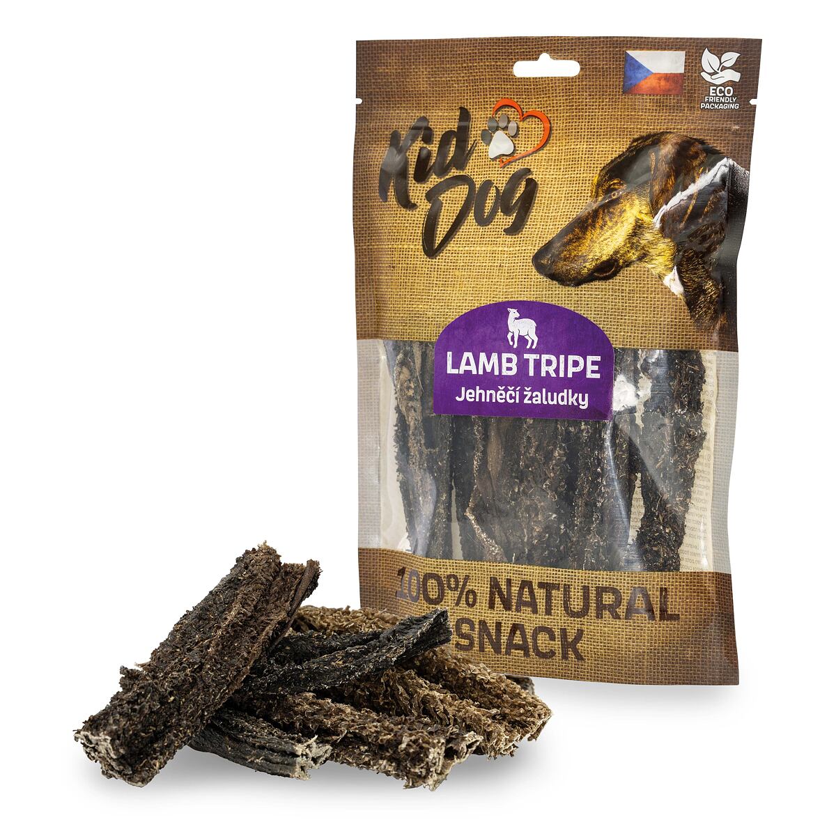 KIDDOG 100% Natural Snack, jehněčí žaludek, 12 cm 100g