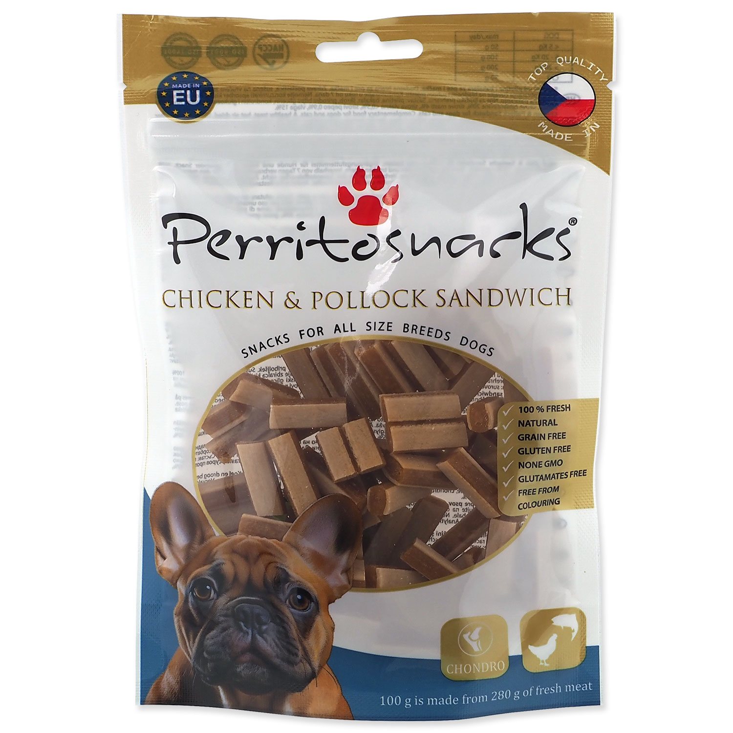 Pochoutka PERRITO Chicken & Pollock sandwich 100 g