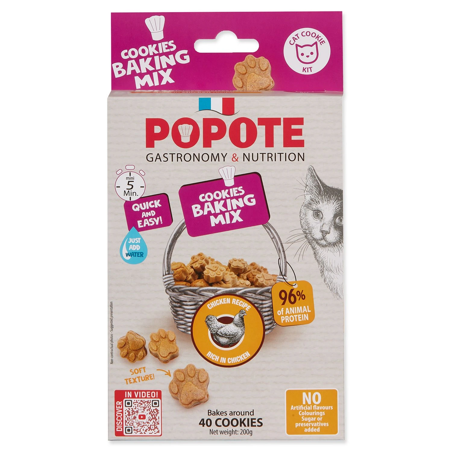 Pečící směs Popote kuřecí pro kočky 200g