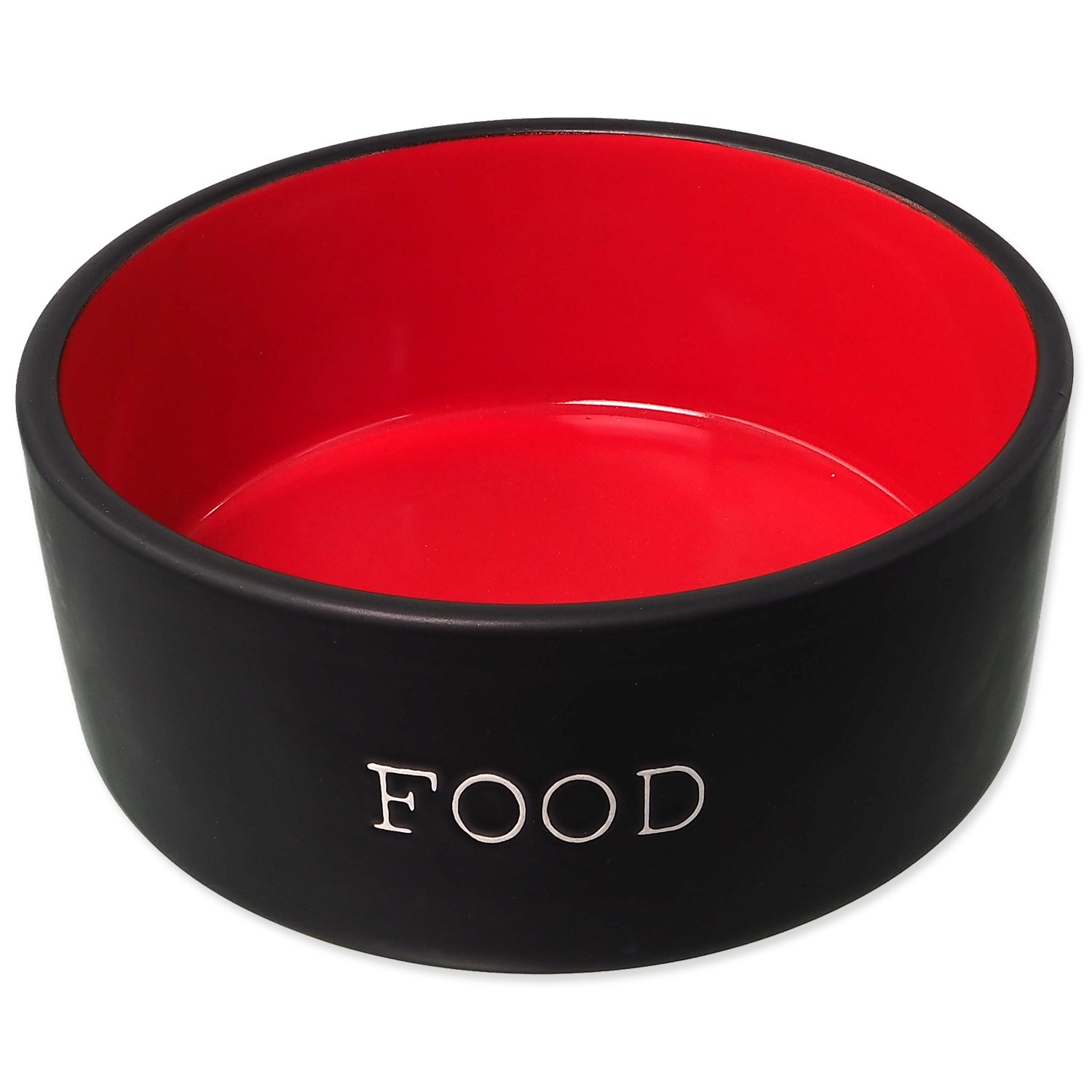 Miska DF keramická černá/červená FOOD 16x6,5cm, 850ml