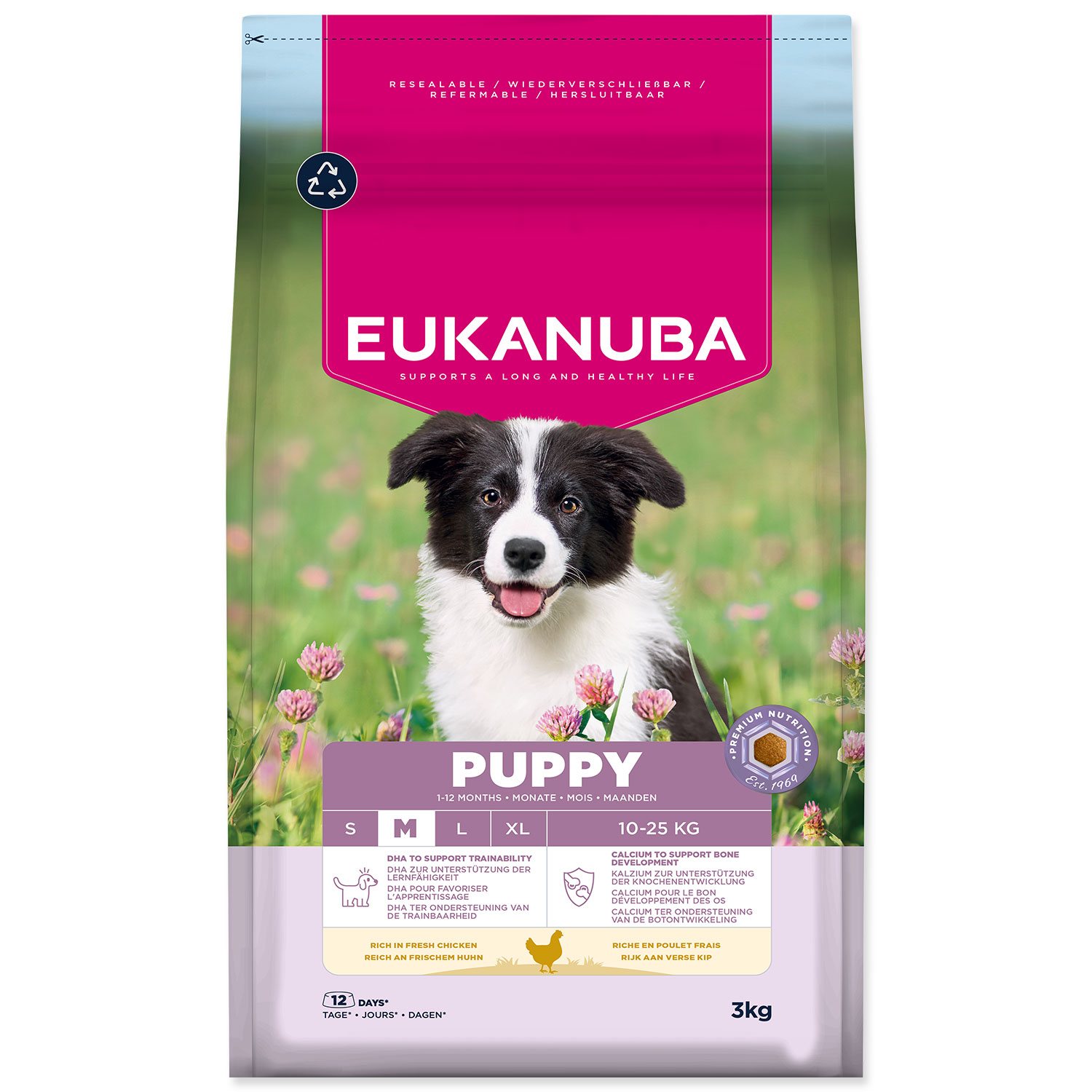 Krmivo EUKANUBA Puppy Medium rich in fresh chicken 3 kg
