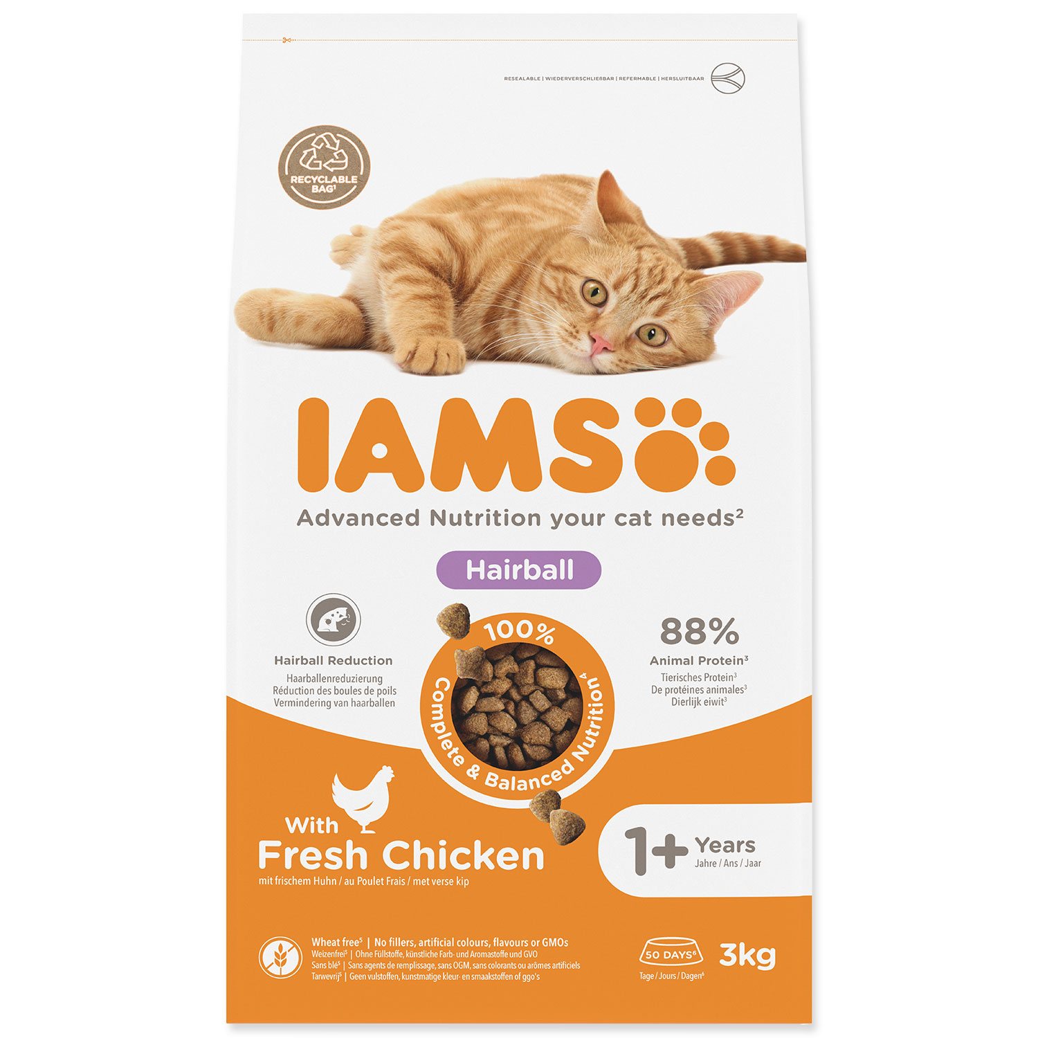 Krmivo IAMS Cat Adult Herbcontrol chicken 3 kg