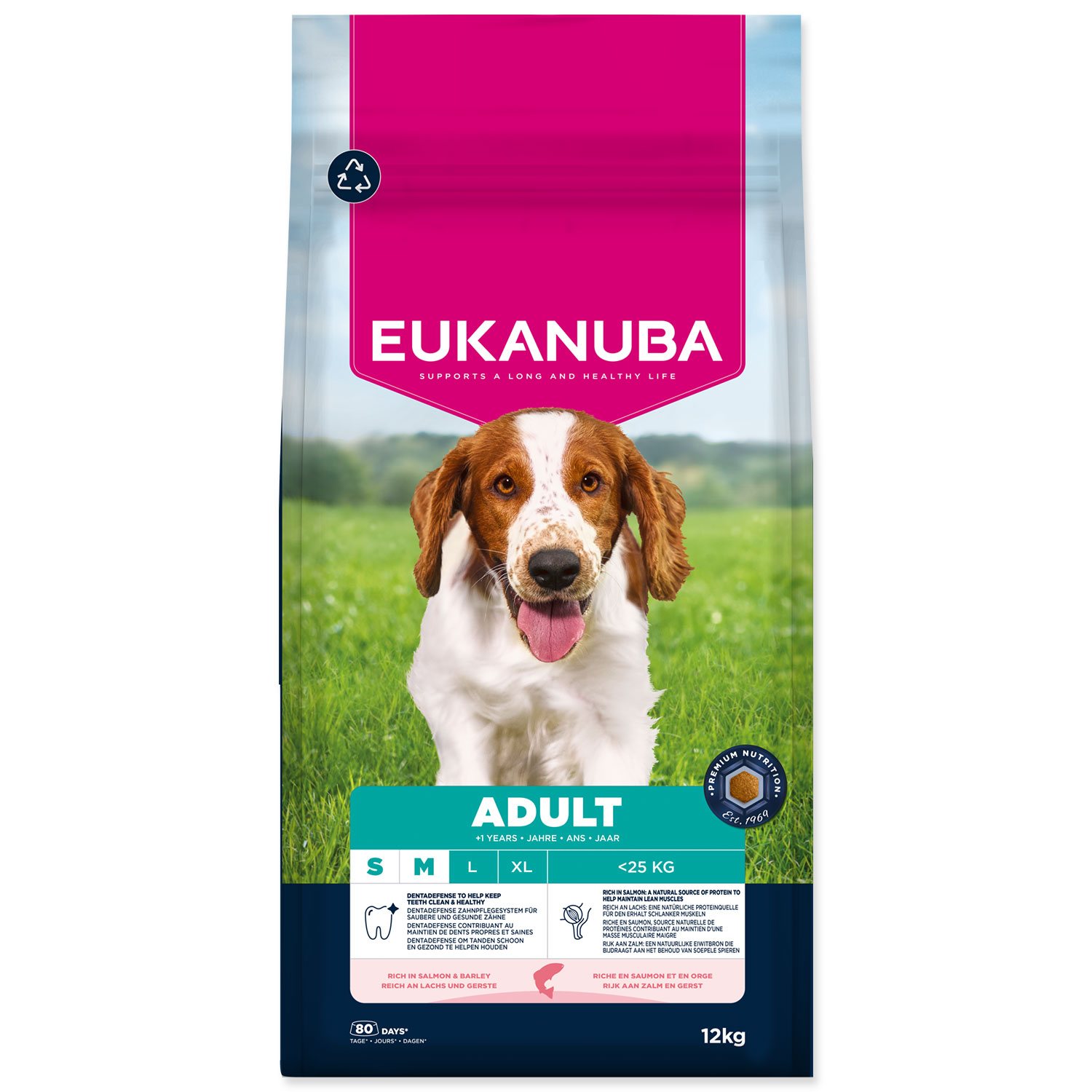 Krmivo Eukanuba Adult Small&Medium losos a ječmen 12 kg