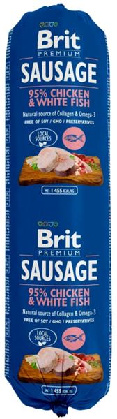 Brit Sausage Chicken & White Fish New  800 g