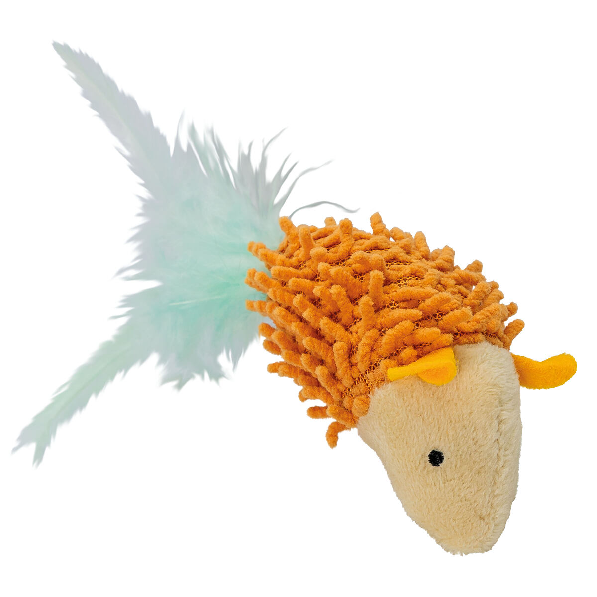 Myš "MAX" s rolničkou a peříčky, HipHop Cat 1ks/9cm