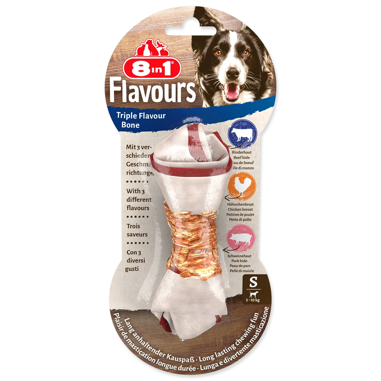 Kosti žvýkací 8in1 Triple Flavour S 1 ks
