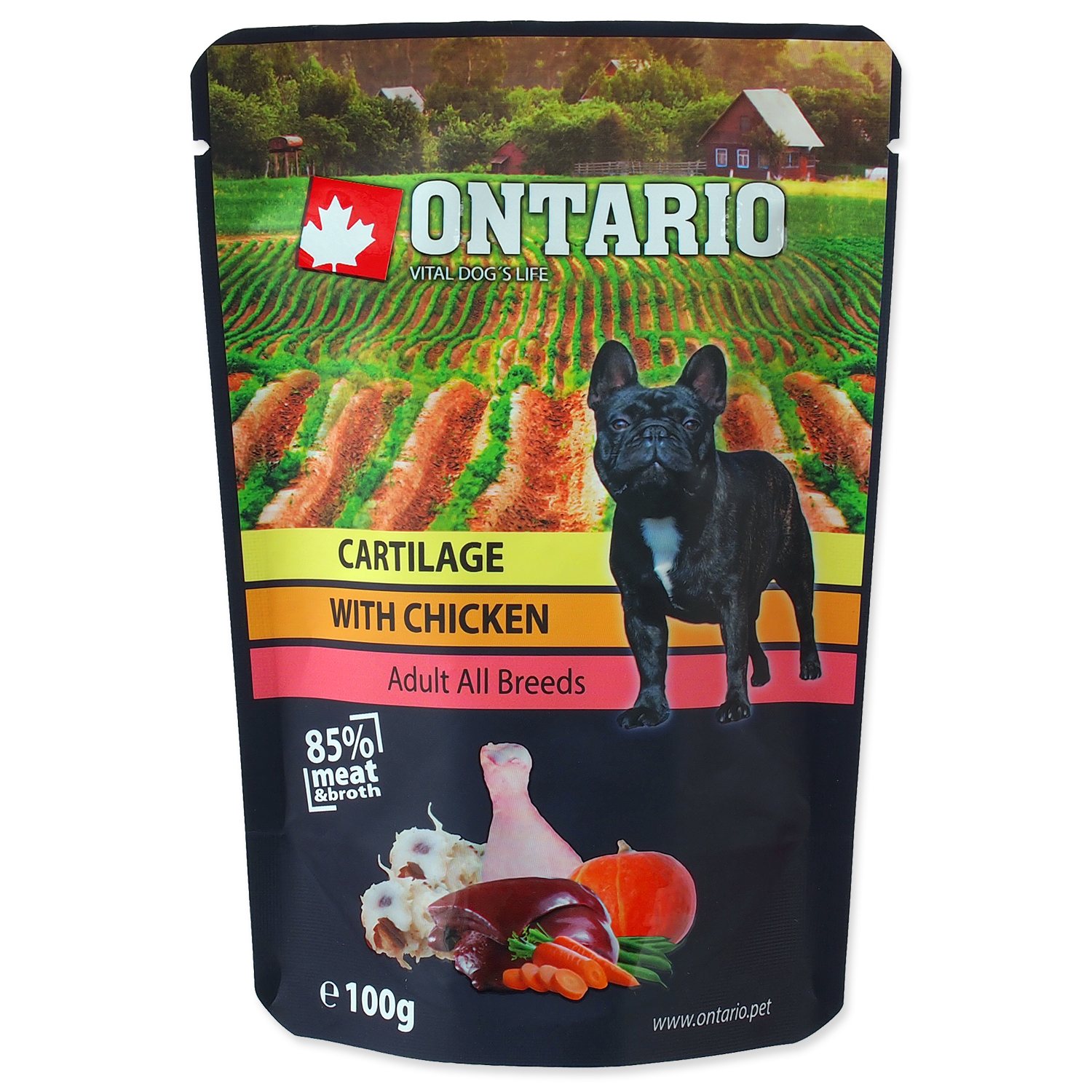 Kapsička ONTARIO Dog Cartilage with Chicken in Broth 100 g