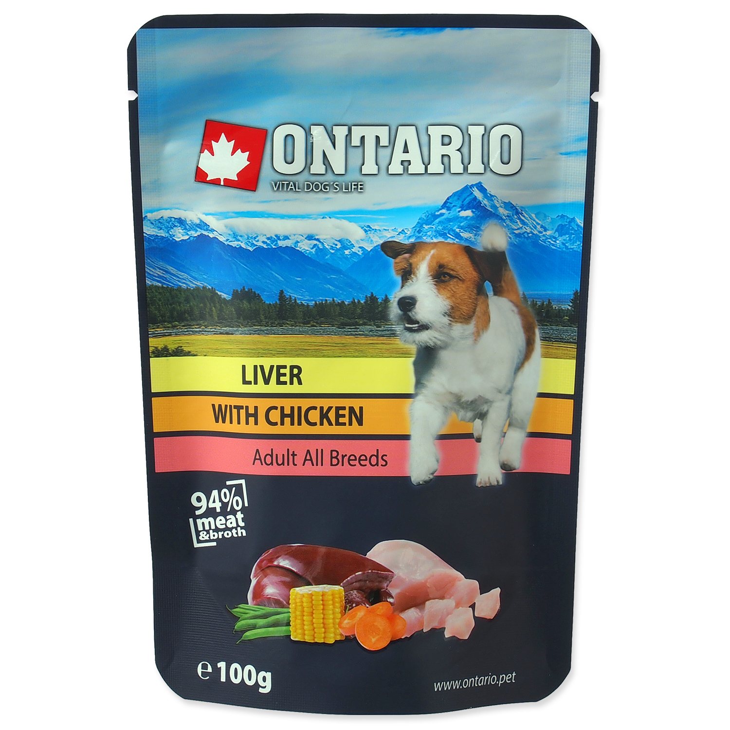 Kapsička ONTARIO Dog Liver with Chicken in Broth 100 g
