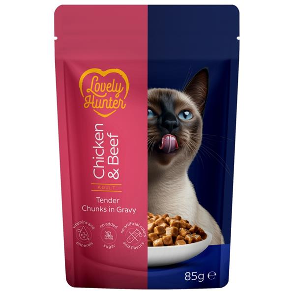 Lovely Hunter Cat kapsička Adult Chicken/Beef 85 g