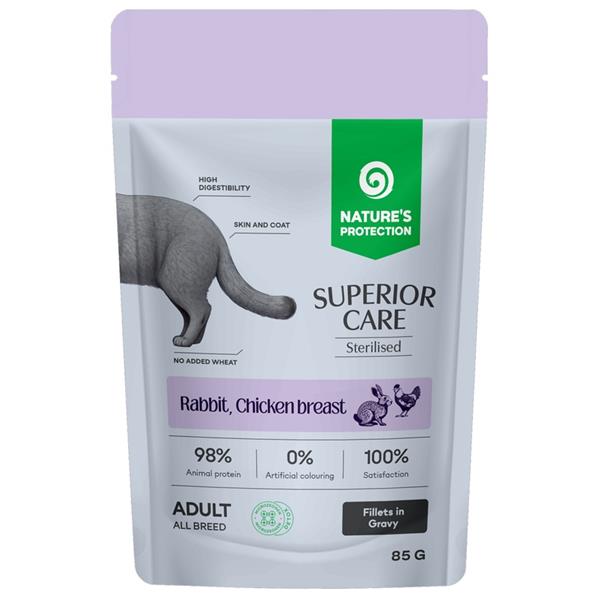 Nature's Protection Superior Care Cat kapsička Sterilised Rabbit/Chicken 85 g