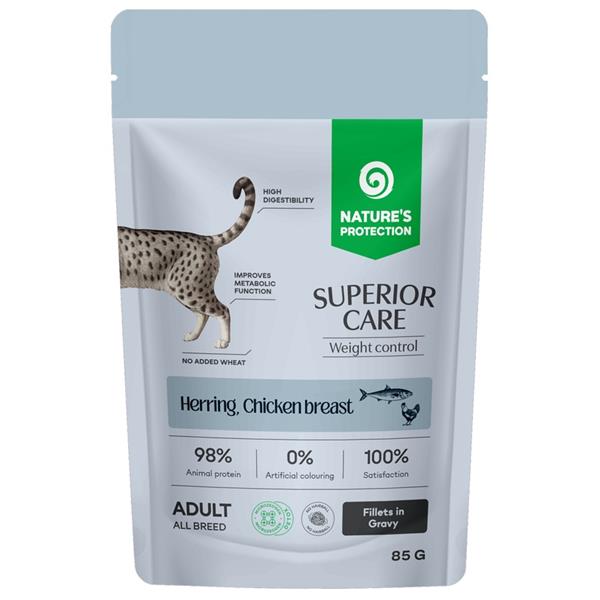 Nature's Protection Superior Care Cat kapsička Weight Control Herring/Chicken 85 g