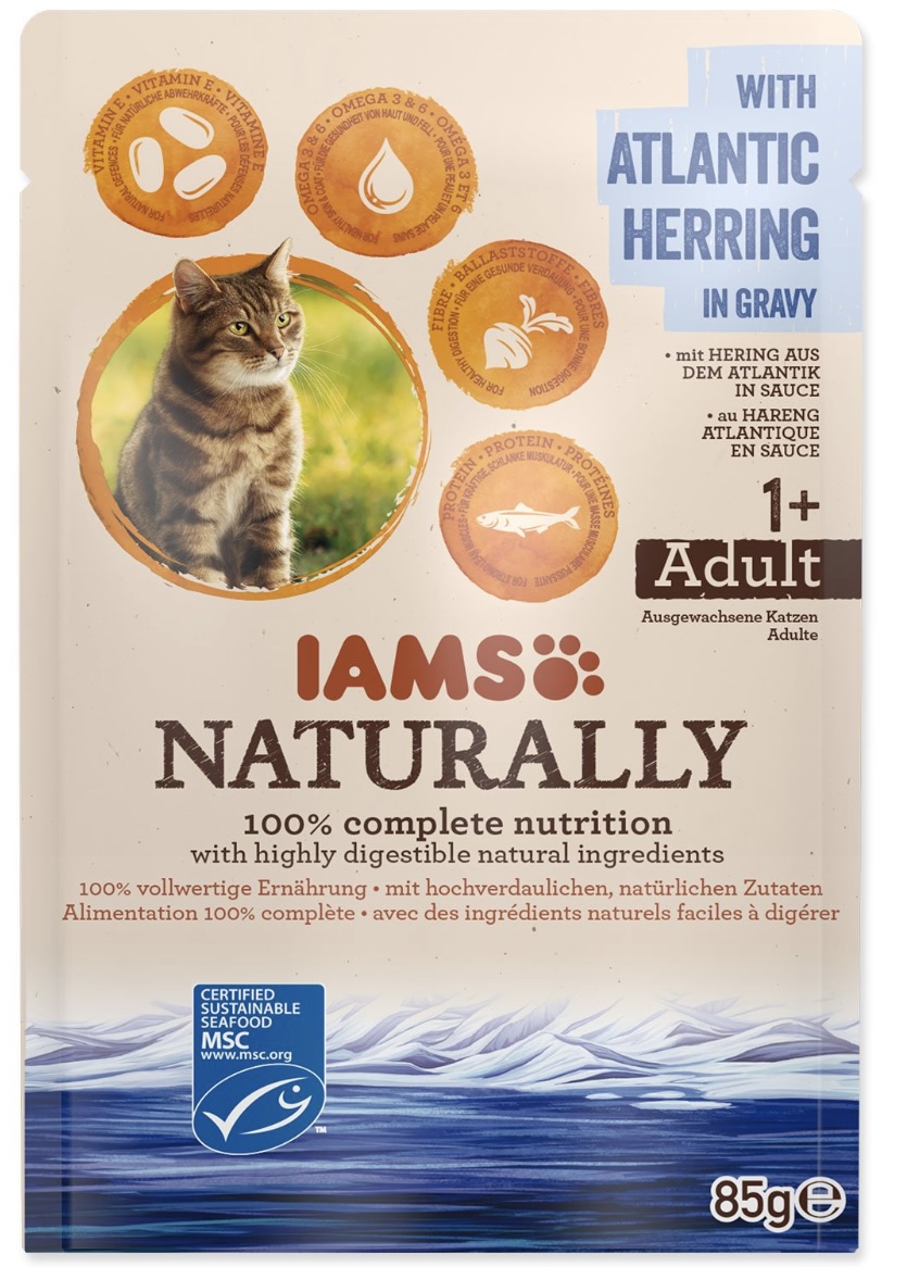 Kapsička IAMS Cat Naturally with Atlantic Herring in Gravy 85g