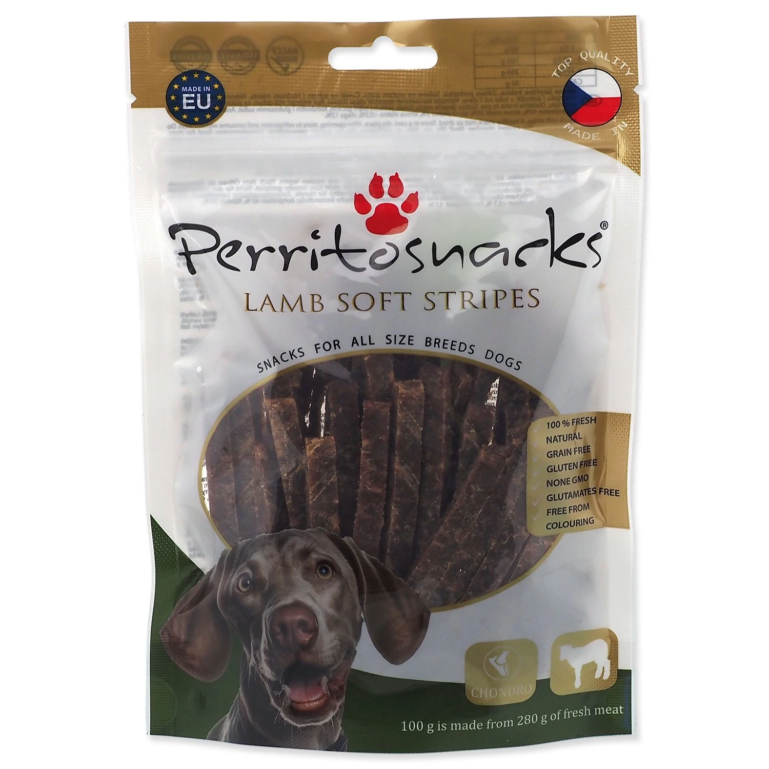 Pochoutka PERRITO Lamb Soft stripes 100 g