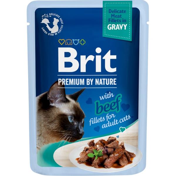 Brit Premium Cat D Fillets in Gravy With Beef 85 g - 1 ks