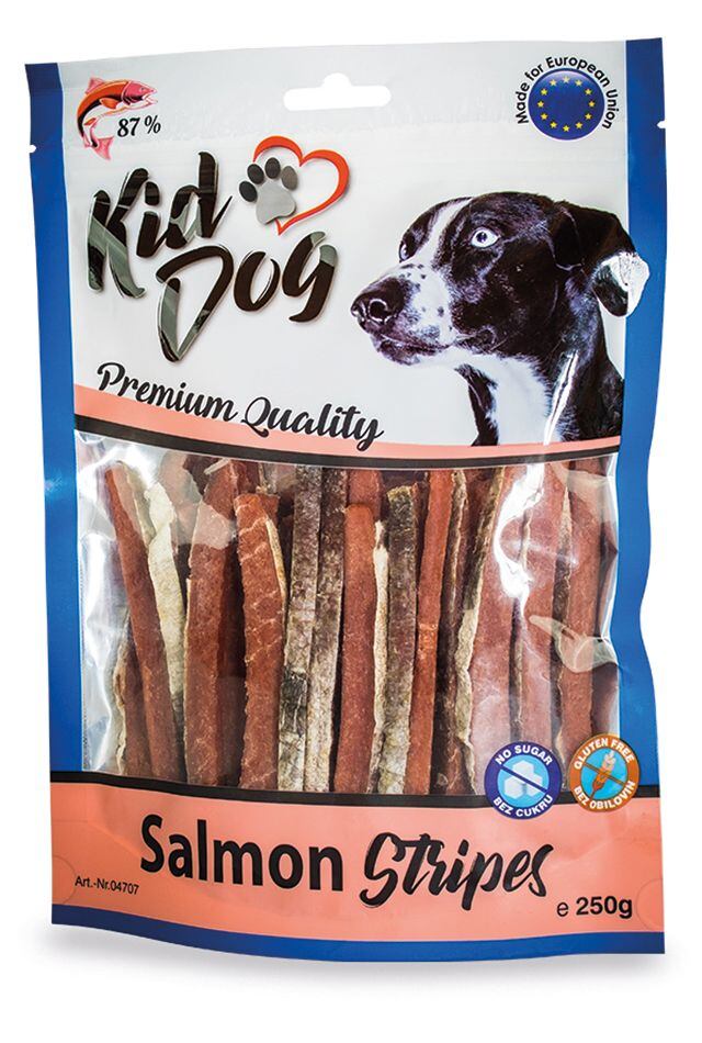 KIDDOG 100 % losos v proužku 250 g