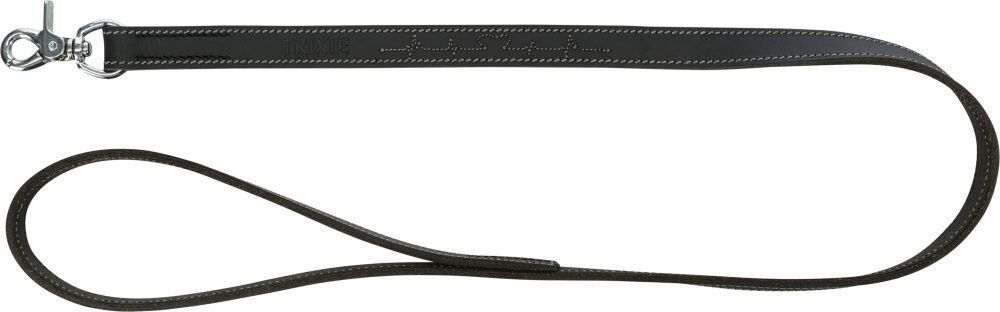 TRIXIE RUSTIC kožené vodítko Heartbeat, M-L: 1,00m/20mm, černá