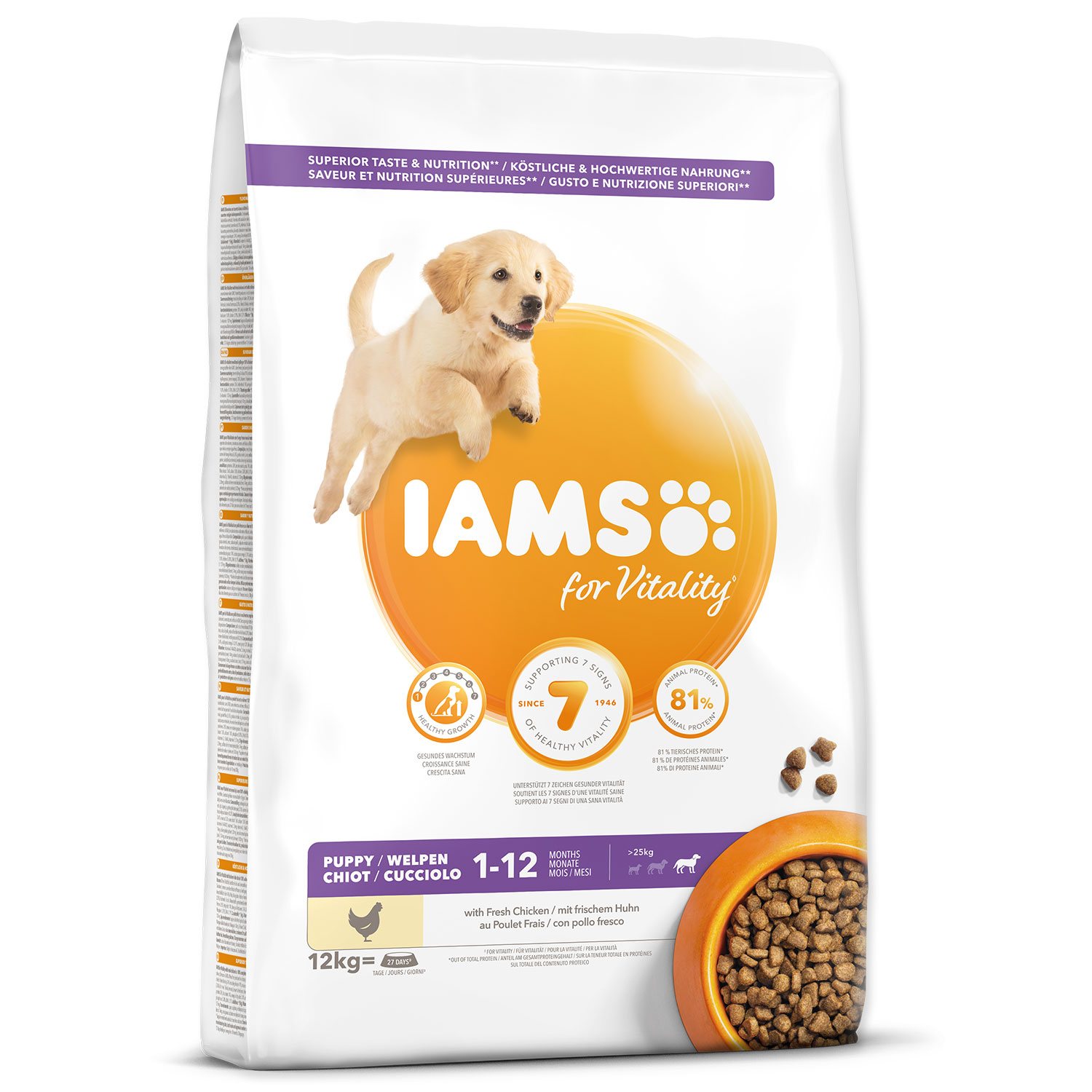 IAMS Dog Puppy Large Chicken 12 kg