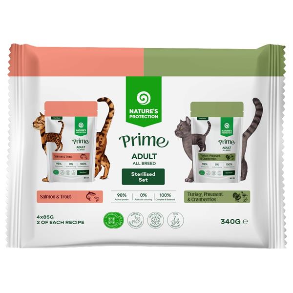 Nature's Protection Prime Cat kapsička Sterilised Multipack 4 x 85 g