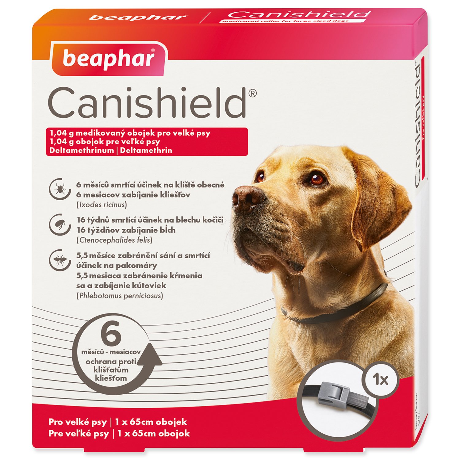 Obojek Beaphar antiparazitní Canishield 65cm