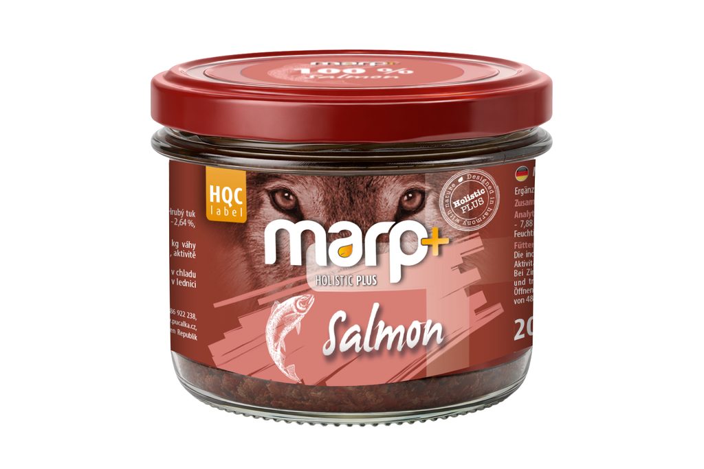 Marp Holistic Plus Marp 100% losos ve sklenici pro psy 200 g