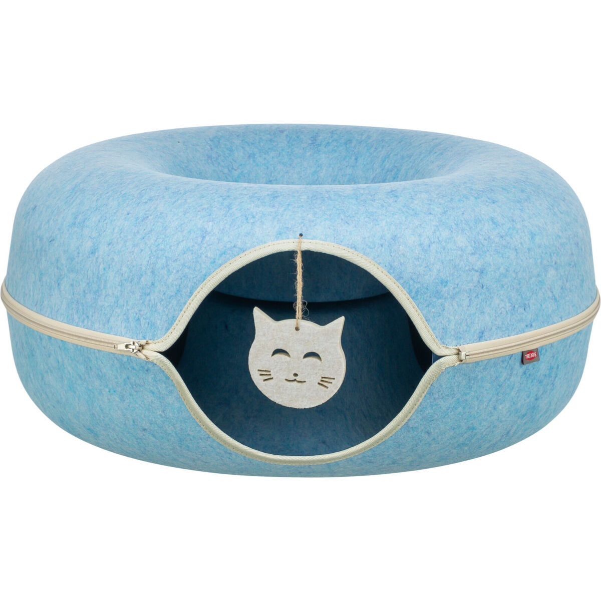 TRIXIE Filcová boudička - donut, ø 60 cm, s hračkou, modrá