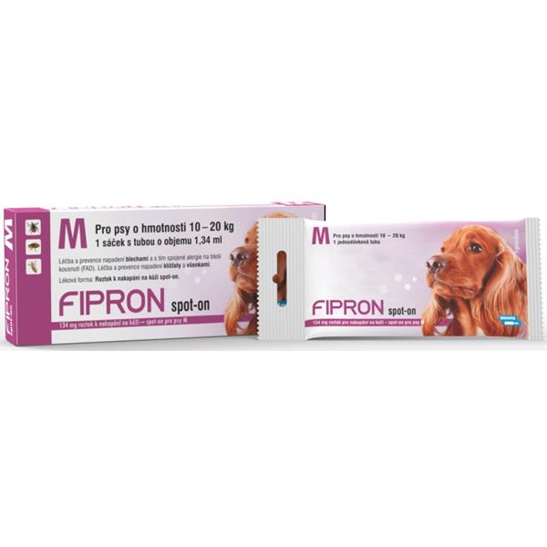 FIPRON spot-on pro psy a kočky M pes 10-20 kg 1x1,34 ml (pipety)