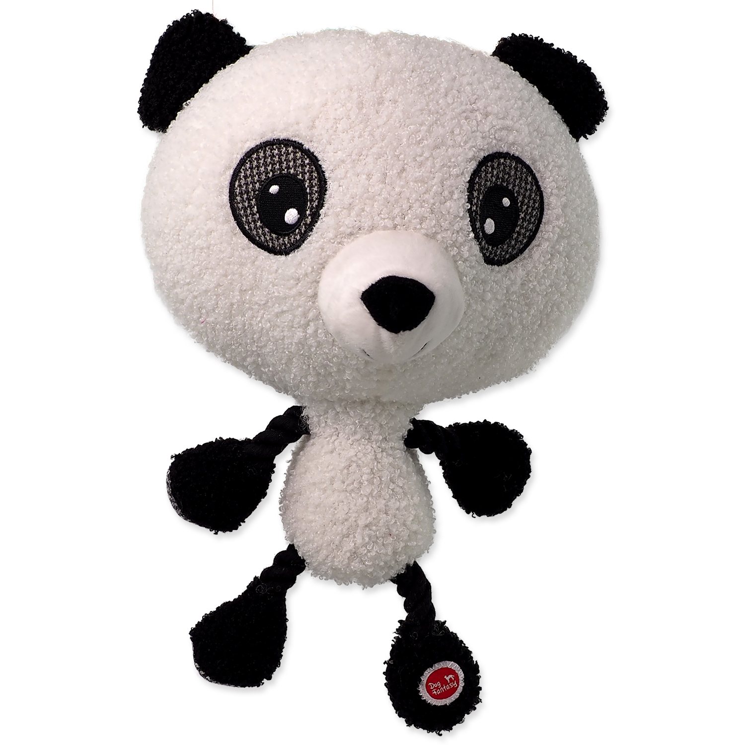 Hračka DF Big head panda plyšová pískací 30cm