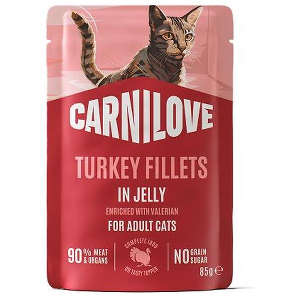 Carnilove Cat Pouch Jelly Turkey+Valerian  85g