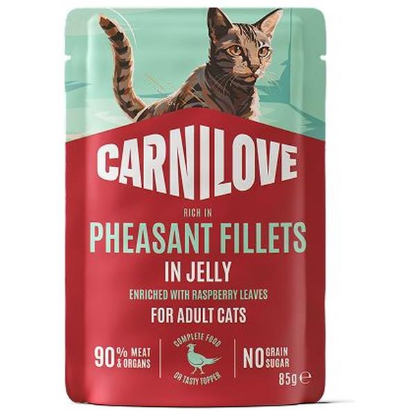 Carnilove Cat Pouch Jelly Pheasan+Raspberry Leaves 85g