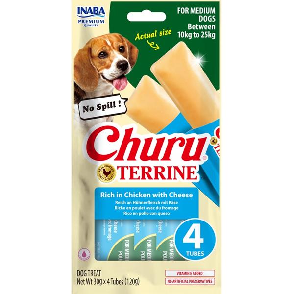 Inaba Churu Terrine Medium Dog kuře a sýr 4x30g