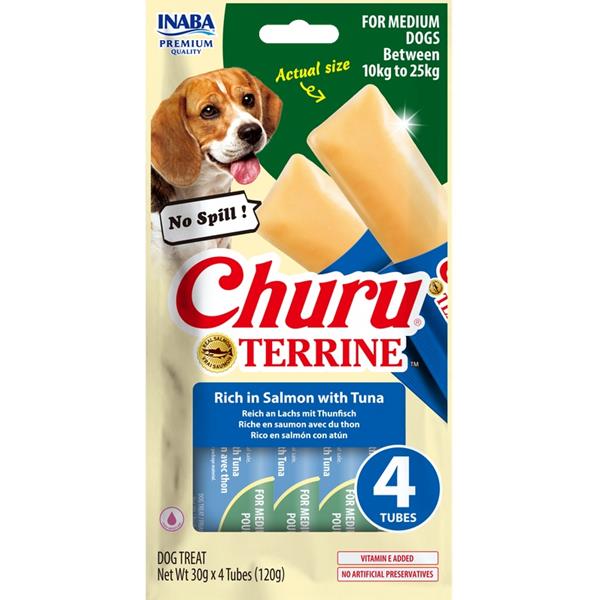 Inaba Churu Terrine Medium Dog losos a tuňák 4x30g