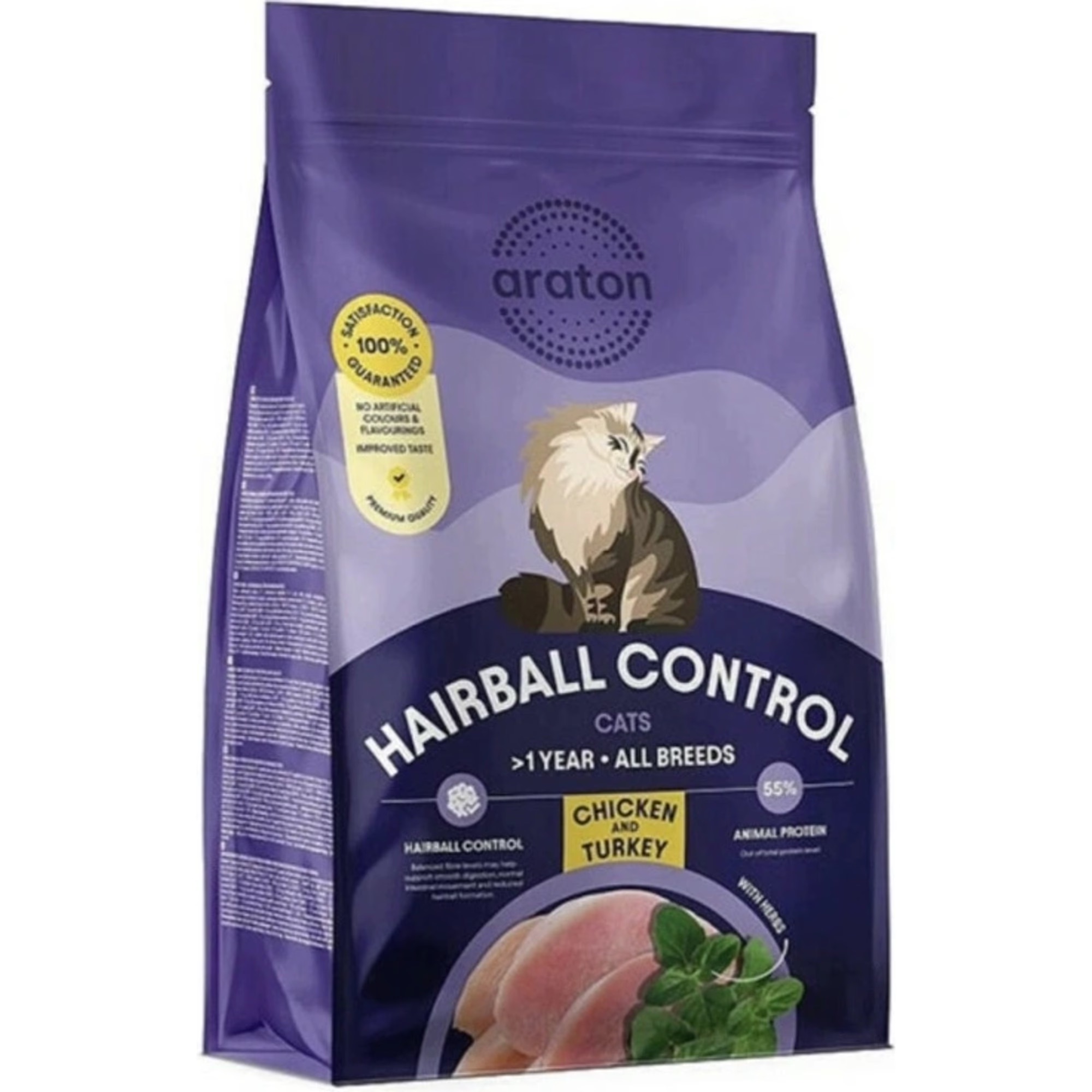 Araton Cat Dry Hairball Poultry 15 kg