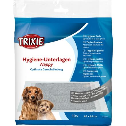 TRIXIE Hygienické podložky s aktivním uhlím Velikost hygienických podložek: 60 x 60 cm, obsah: 10 ks