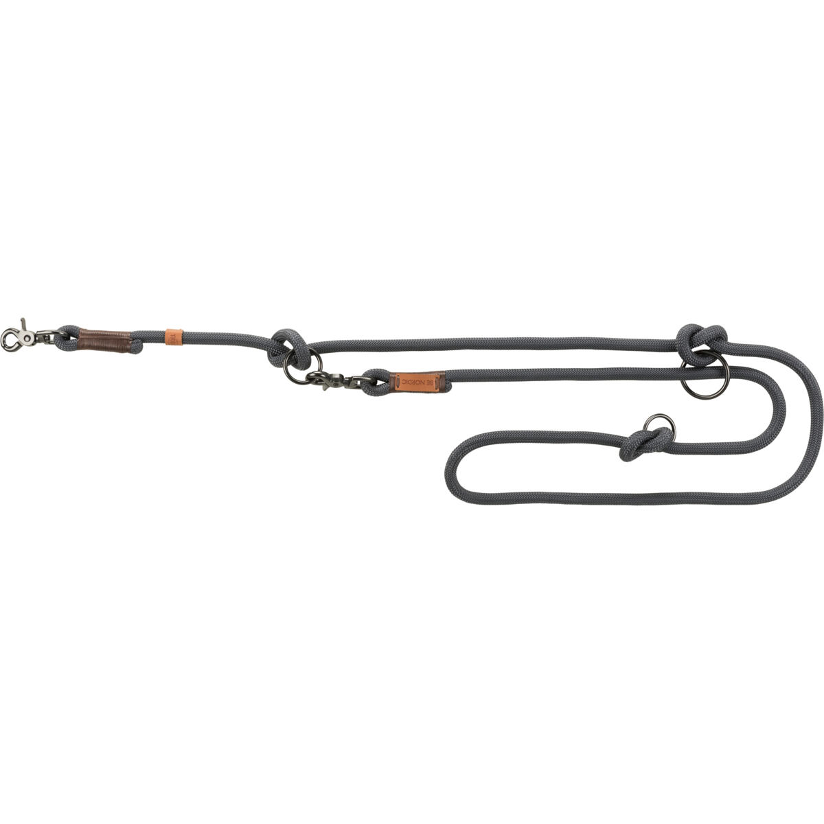 TRIXIE BE NORDIC prodlužovací vodítko - tmavošedá/hnědá Velikost vodítka BE NORDIC: S-M:2,00m/8mm